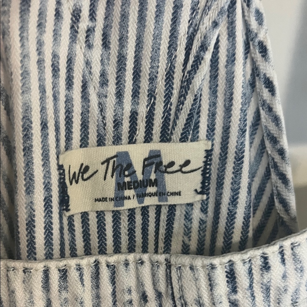 Free People Striped Denim Overalls - Picture 3 of 11